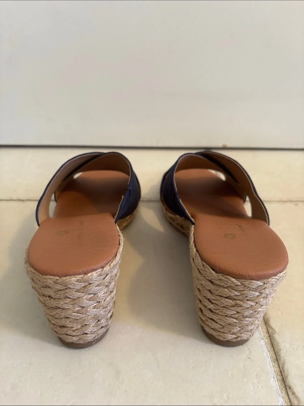 Tommy Bahama Navy Suede Wedge Sandals